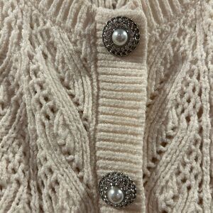 Express Ivory Textured Knit Top